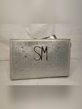 Steve Madden Silver Crystal-Studded Crossbody Bag